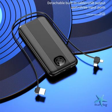 Повербанк Mobile Power YM-362 · Внешний аккумулятор 30000 мА/ч · Power Bank со встроенным кабелем