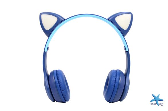 Детские беспроводные Bluetooth наушники Cat Y47 с кошачьими светящимися LED ушками и микрофоном