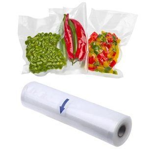 Пакеты для вакууматора 30 см &times; 5 м &bull; Гофрированная рифленая пленка в рулоне для вакуумной упаковки продуктов, хранения мяса, рыбы, овощей и домашних заготовок