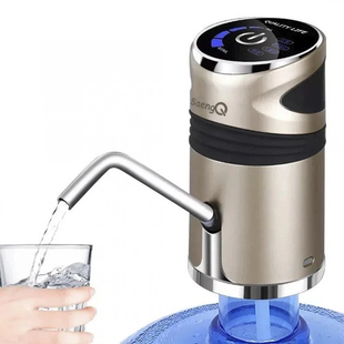 Электрическая помпа для воды Water Dispenser XL-129 серебристая USB &bull; Автоматический диспенсер XL-129 для бутылки питьевой воды и бутыля 19 л серебристый