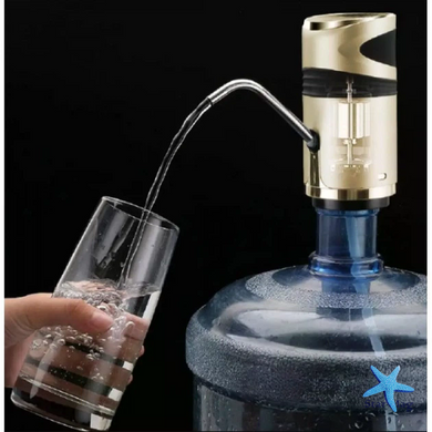 Электрическая помпа для воды Water Dispenser XL-129 серебристая USB &bull; Автоматический диспенсер XL-129 для бутылки питьевой воды и бутыля 19 л серебристый