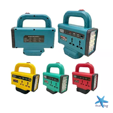 Портативный инвертор DC 48V в AC 110&ndash;220V &bull; Аккумуляторный преобразователь напряжения с двумя розетками, USB, Type-C, LED-дисплеем и фонарем