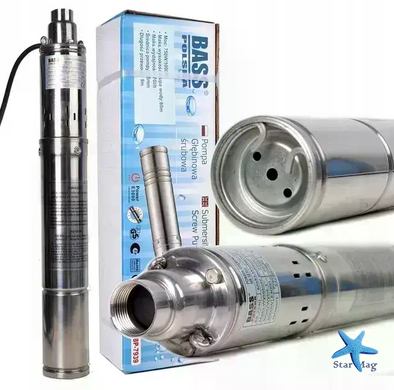 Скважинный шнековый насос Screw Pump 4QGD2 1500W 120 м &bull; Погружной насос для подачи воды из скважины, дома, дачи и системы водоснабжения