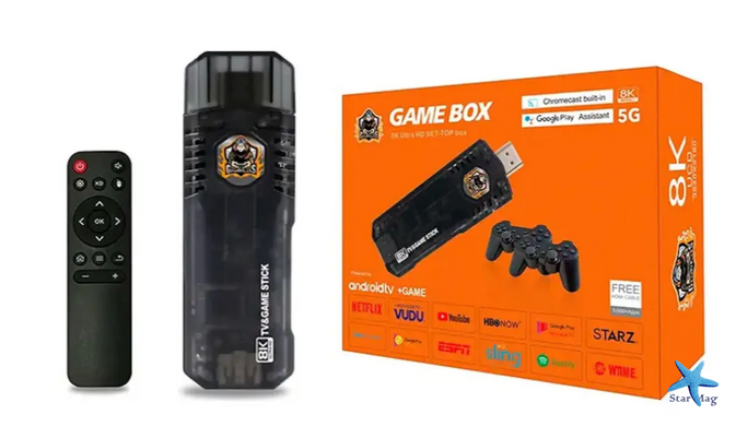 Игровая консоль X9 64GB два беспроводных джойстика ∙ TV Game Stick X9 64GB 30000 игр и 2 беспроводными джойстиками