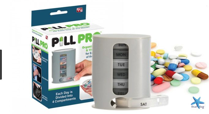 Таблетница на 7 дней PILL PRO Органайзер для таблеток и витаминов с контейнерами на каждый день недели
