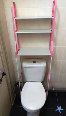 Підлогова полиця - стелаж над туалетом у ванну кімнату WM-64 | Органайзер туалетна стійка для зберігання туалетного приладдя