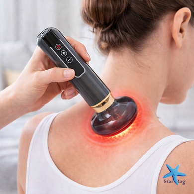 Вакуумний антицелюлітний масажер для тіла Cupping Massager DS-A15 з інфрачервоним підігрівом &bull; Баночний лімфодренажний масажер 12 рівнів вакууму живлення 5V