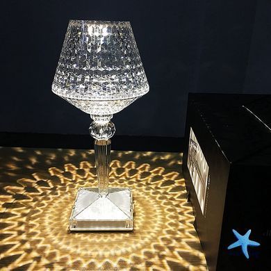 Нічник-лампа 3D Кристал акумуляторний із сенсорним керуванням та 3 режимами 26 см ∙ Лампа-нічник 3D Кристал із сенсорним керуванням