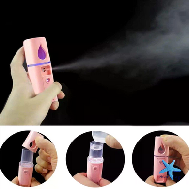 Портативный увлажнитель для лица Nano Mist Soraver AND MSK-3445 розовый &bull; Нано-распылитель для кожи лица AND MSK-3445 с холодным туманом и USB-зарядкой розовый