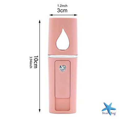 Портативный увлажнитель для лица Nano Mist Soraver AND MSK-3445 розовый &bull; Нано-распылитель для кожи лица AND MSK-3445 с холодным туманом и USB-зарядкой розовый