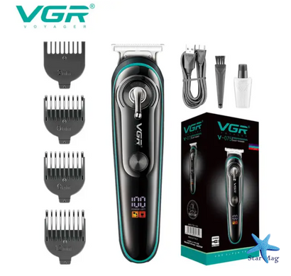 Профессиональный триммер для бороды и усов VGR V-075 ∙ Машинка VGR V-07 для стрижки волос и бороды