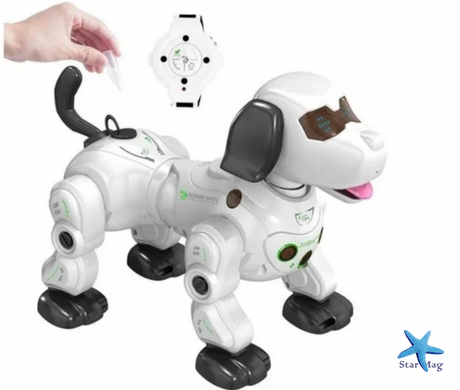 Собака - робот 777-602 Интерактивная игрушка Домашний питомец на радиоуправлении ∙ Пульт на руку в виде часов ∙ Подсветка ∙ Голосовое и сенсорное управление