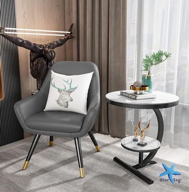 Двухъярусный журнальный / приставной столик С-образной формы 64229 ∙ Приставной столик 64229 для дивана и кровати