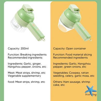 Ручний електричний різак для овочів 4 в 1 ∙ Електричний подрібнювач Food Chopper Catling