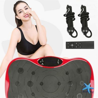 Виброплатформа для похудения Minexo VIBRO SLIM SHAPER PRO RED с пультом ДУ и эспандерами ∙ Тренажер-виброплатформа VIBRO SLIM SHAPER PRO для занятий спортом