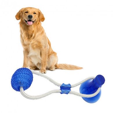 Гумова іграшка для собак на присосці М'ячик з канатом WM-60