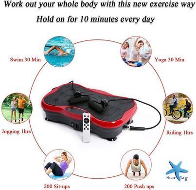 Виброплатформа для похудения Minexo VIBRO SLIM SHAPER PRO RED с пультом ДУ и эспандерами ∙ Тренажер-виброплатформа VIBRO SLIM SHAPER PRO для занятий спортом