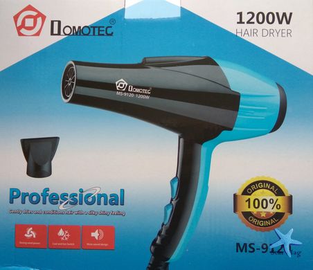Фен для волос Domotec MS 9120 1200W, 2 скорости, 2 температурных режима CG23 PR3