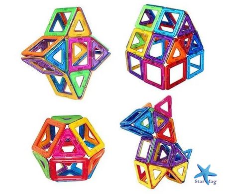 Магнитный конструктор Magic Magnet в чемодане, 36 деталей ∙ Детская 3D головоломка для создания объемных моделей