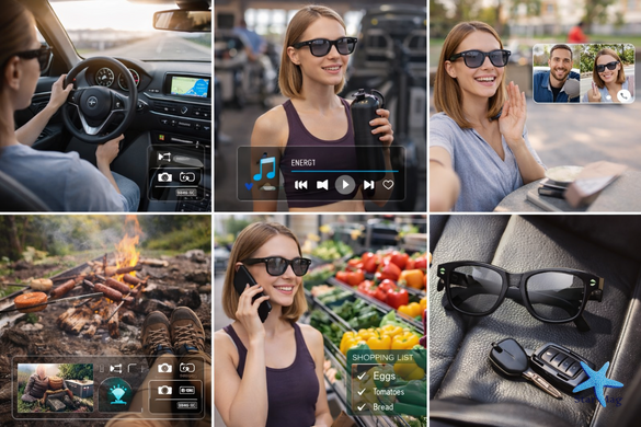 Розумні фотохромні окуляри з камерою AIMB-G1 &bull; Smart Glasses з AI-перекладачем Wi-Fi та відеозйомкою 1080P