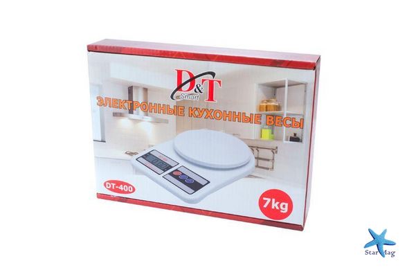 Кухонные электронные весы с дисплеем DT400, до 7 кг ∙ Белые