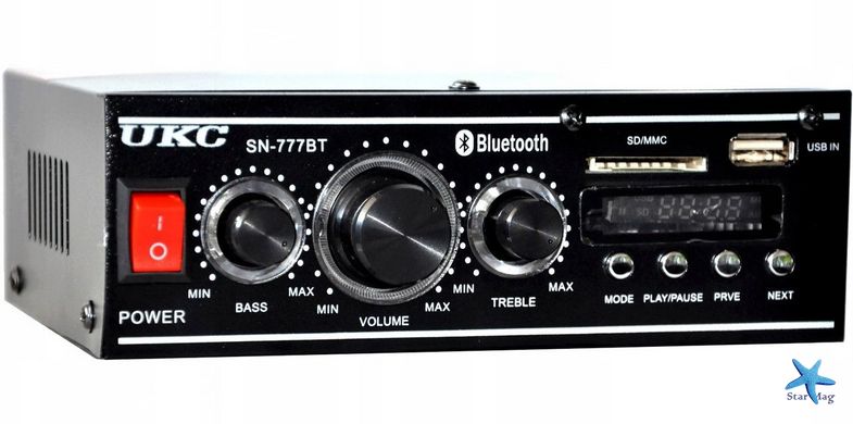 Стерео усилитель UKC SN-777BT с Bluetooth, FM, USB и пультом