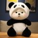 М'яка іграшка Ведмедик Панда у костюмі зі знімним капюшоном · Плюшевий ведмедик, 40 см