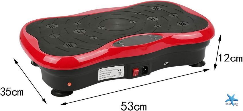 Виброплатформа для похудения Minexo VIBRO SLIM SHAPER PRO RED с пультом ДУ и эспандерами ∙ Тренажер-виброплатформа VIBRO SLIM SHAPER PRO для занятий спортом