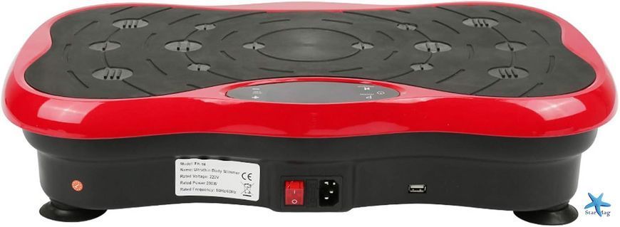Виброплатформа для похудения Minexo VIBRO SLIM SHAPER PRO RED с пультом ДУ и эспандерами ∙ Тренажер-виброплатформа VIBRO SLIM SHAPER PRO для занятий спортом