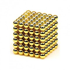 Магнитный конструктор головоломка Неокуб | NeoCube 216 из магнитных шариков по 5 мм, цвет золотой! PR3