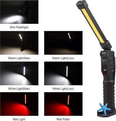 Фонарь LIGHT L08-1 с магнитным основанием и подвесным крючком кемпинговый ∙ Аккумуляторный фонарик поворотный LIGHT L08-1