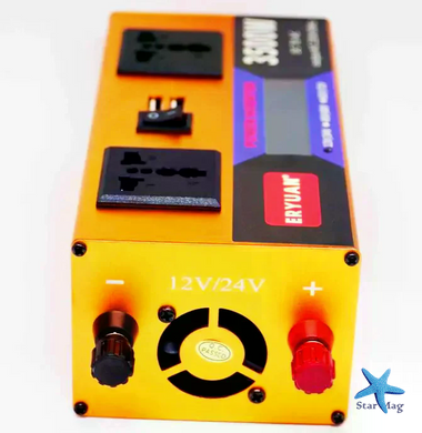 Перетворювач напруги LCD SMART 3500W 12V/24V у 220V &bull; Автомобільний інвертор для акумулятора, дому, авто та резервного живлення