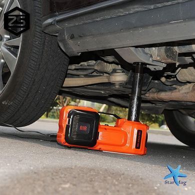 Электрический гидравлический домкрат 5 тонн с фонарем и компрессором M03X &bull; Автомобильный домкрат 12V с кейсом и набором инструментов для замены колеса