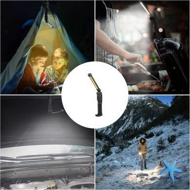Фонарь LIGHT L08-1 с магнитным основанием и подвесным крючком кемпинговый ∙ Аккумуляторный фонарик поворотный LIGHT L08-1
