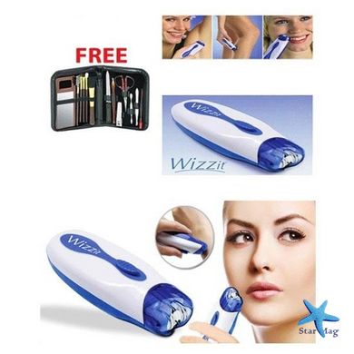 Эпилятор электрический для удаления волос Wizzit с набором инструментов для маникюра 2 в 1 ∙ Косметический дорожный набор Электроэпилятор + Маникюрный набор в чехле