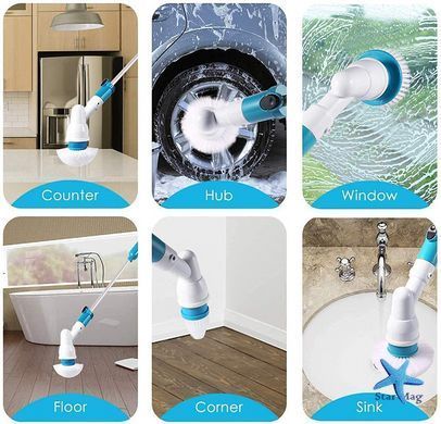 Щітка акумуляторна ELECTRIC SPIN SCRUBBER 5в1 ∙ Бездротова електрощітка для прибирання ELECTRIC SPIN SCRUBBER MA-1