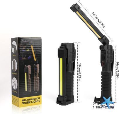 Фонарь LIGHT L08-1 с магнитным основанием и подвесным крючком кемпинговый ∙ Аккумуляторный фонарик поворотный LIGHT L08-1