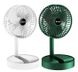 Портативний міні вентилятор для дому Telescopic Folding Fan · Складаний настільний вентилятор з USB зарядкою · Білий / зелений / чорний