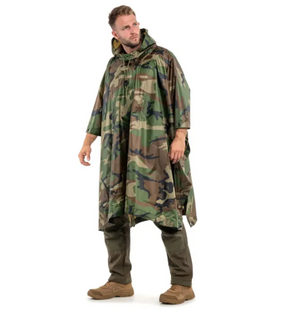 Дождевик Raincoat Камуфляж D -1 &bull; Тактический дождевик камуфляж плащ-палатка пончо с капюшоном