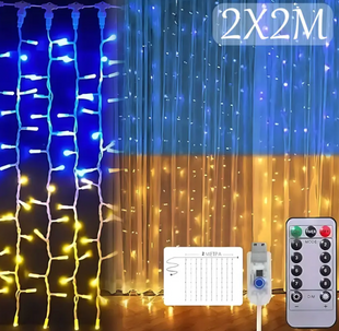 Гирлянда Штора SFK-09 флаг Украины с пультом USB 2&times;2 м ∙ Штора-гирлянда SFK-09 USB флаг Украины 2&times;2 м