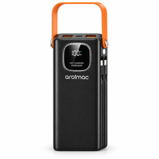 Power Bank Aroimac ARO546 60000 mAh Black &bull; Портативний зарядний пристрій Aroimac зі швидкою зарядкою 22,5W Fast Charge QC3.0, 4 USB виходами та LED Lighting