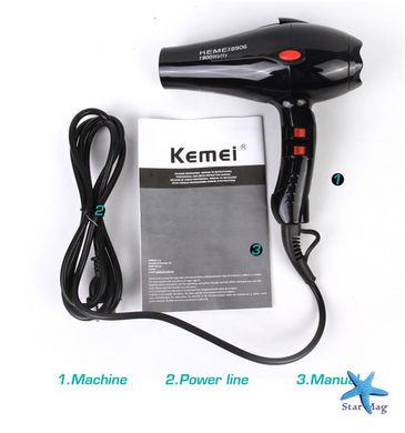 Профессиональный фен для волос Kemei KM 8860, 1800 W