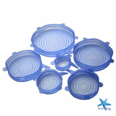 Универсальные силиконовые крышки Super stretch silicone, 6 шт ∙ Набор крышек для посуды и емкостей