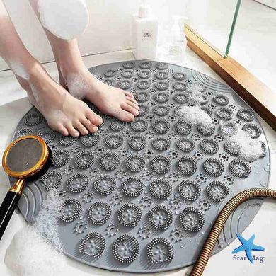 Антиковзний масажний килимок для ванної на присосках ∙ Акупунктурний килимок ПВХ для ніг у ванну кімнату