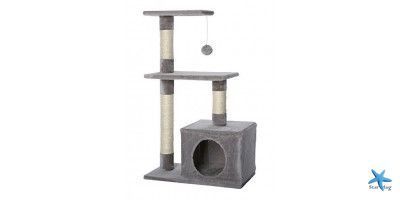 Игровой комплекс для котов MT03 с когтеточкой и домиком &bull; Многоуровневый кошачий домик для отдыха, игр, сна и ухода за когтями