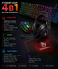 Игровой комплект Gaming Combo 4-in-1 T-Wolf TF-400 черный &bull; Геймерский набор клавиатура, мышь, наушники и коврик для ПК