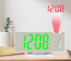 Зеркальные часы с проектором времени 3618LP настольные электронные с будильником, календарем и встроенным термометром ∙ Зеленая подсветка