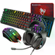 Игровой комплект Gaming Combo 4-in-1 T-Wolf TF-400 черный &bull; Геймерский набор клавиатура, мышь, наушники и коврик для ПК