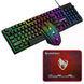 Игровой комплект Gaming Combo 4-in-1 T-Wolf TF-400 черный &bull; Геймерский набор клавиатура, мышь, наушники и коврик для ПК