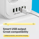 Мережевий подовжувач-фільтр PNS-03/D6 білий 3 м з LED-індикатором, 4 USB і PD Type-C &bull; Розгалужувач живлення 6&ndash;220V для дому, офісу та заряджання гаджетів